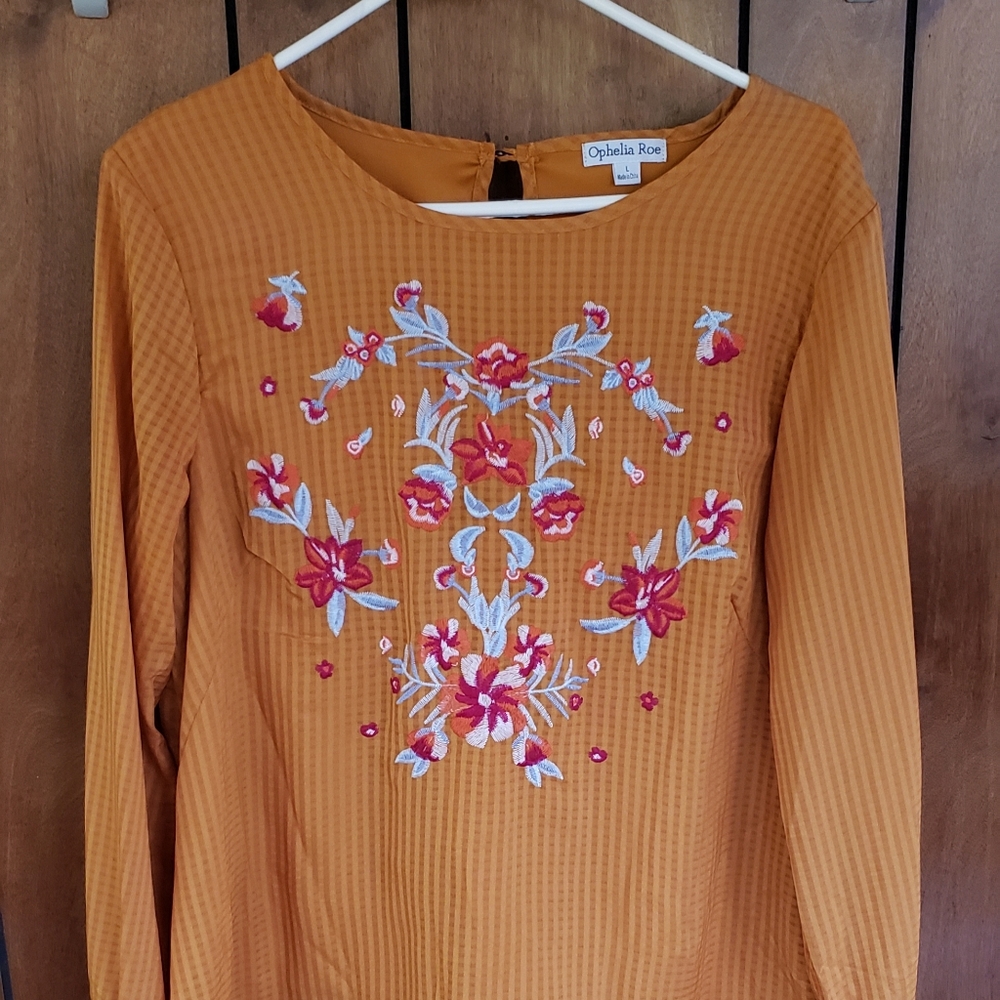 Mustard Embroidered Blouse